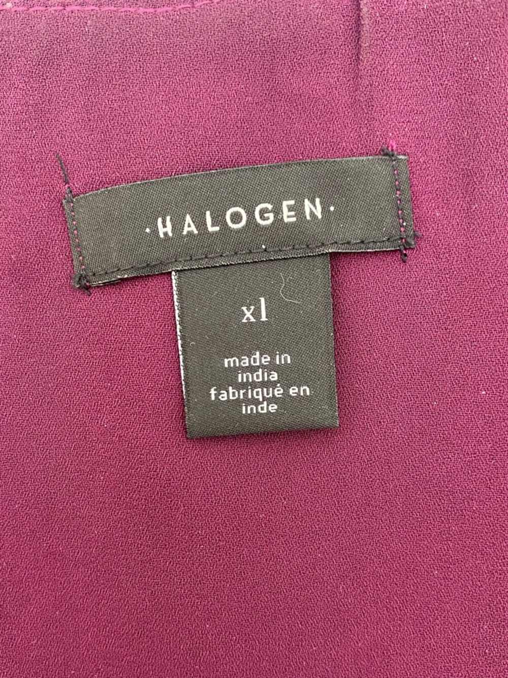 Halogen Plum Shimmer Blouse XL V-Neck Balloon Sleeve Top - Picture 4 of 6